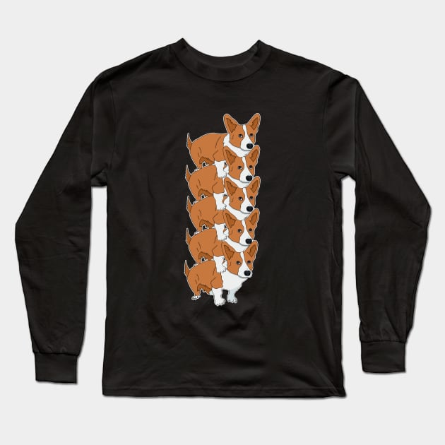 Stack of Corgi Long Sleeve T-Shirt by DiegoCarvalho